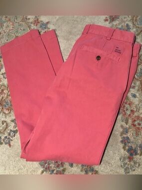 Brooks Brothers Men's Milano Coral-Pink Cotton Chinos - Sz 35x30